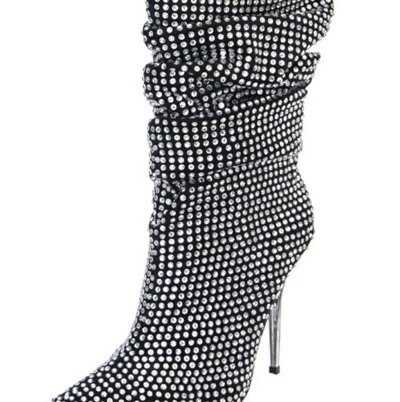Jeffrey Campbell Cry4U Crystal Slouch Boots - Picture 1 of 6